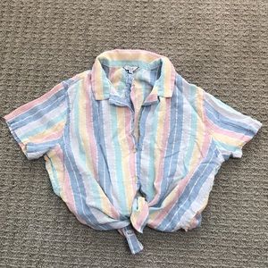 Rainbow Rails Crop / Tie Top, Size M